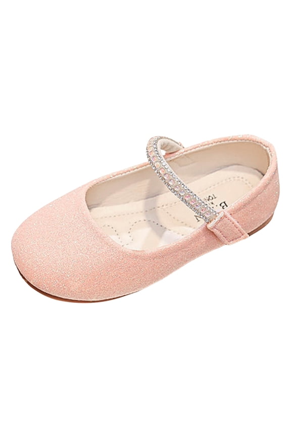 Shoes for Toddler Girls Girls Dress Shoes Slip-on Rhinestone Glitter Ballet Flats for Wedding, Party, Birthday, Prom, Little Kid/Big Kid,Red 7-7.5 Years