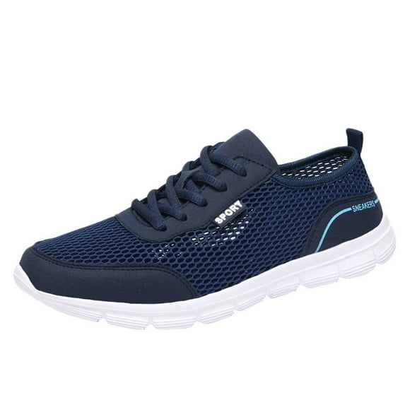 PEASKJP Shoes for Men Outdoor Sports Shoes Breathable Non-Slip Lightweight Mesh Casual Shoes Sneakers Blue 44