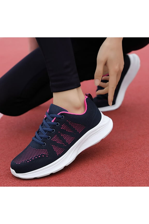 Shoes for Women Air Running Shoes Fashion Sport Gym Jogging Tennis Fitness Sneaker Platform Loafers Hot Pink 9