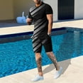 thumbnail image 1 of PEASKJP Short Set for Men Casual Mens 2 Pieces Vintage Shirts and Shorts Set Outfit Button Down Beach Suit Quick Dry for Summer Party (Black,M), 1 of 2