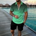 thumbnail image 1 of PEASKJP Short Sets Men Men's Sport Set Summer Outfit 2 Piece Set Short Sleeve T Shirts and Shorts Stylish Casual Sweatsuit Set (Mint Green,Small), 1 of 2