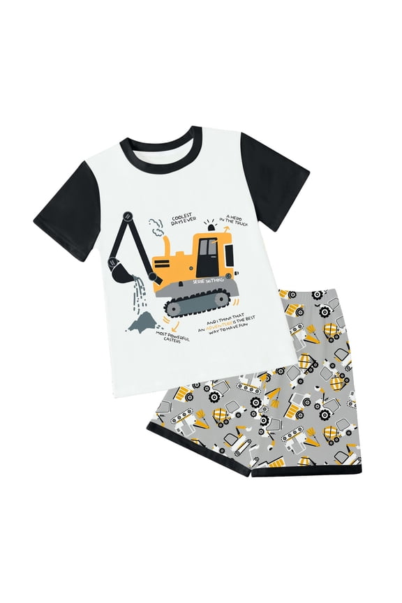 Short Sets Newborn Boy 2 Piece Outfits Vacation Baby Boy Clothes Short Sleeve T-Shirt Tops Shorts Set Summer Outfits,Size 3-4 Years