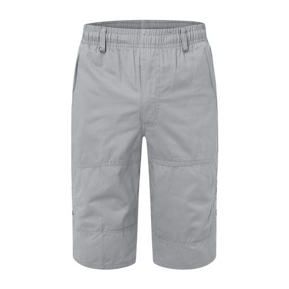 PEASKJP Shorts Men Men's Hiking Tactical Shorts Cargo Quick Dry Outdoor Golf Shorts with 5 Pockets for Work Camping Fishing (Grey,6XL)
