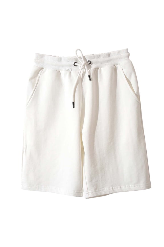 Shorts for Men Mens Outdoor Casual Expandable Waist Lightweight Water Resistant Fishing Hiking Shorts (White,M)