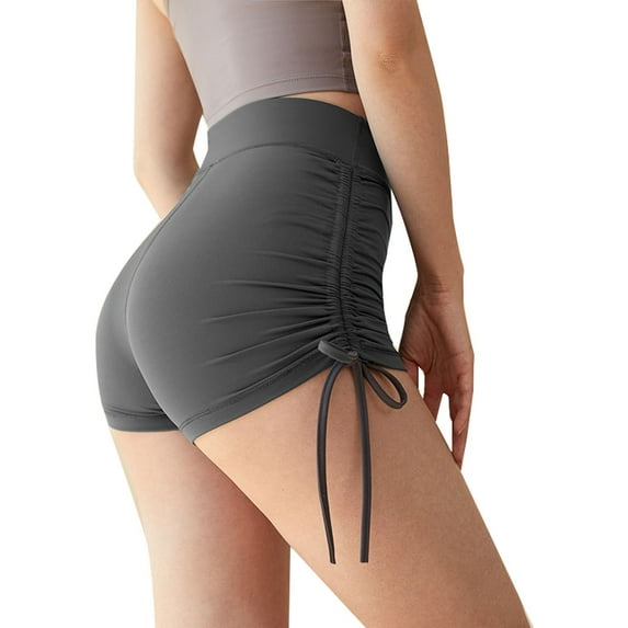 PEASKJP Shorts for Women High Waisted Quick-Dry Hiking Shorts Workout Shorts for Women Grey L