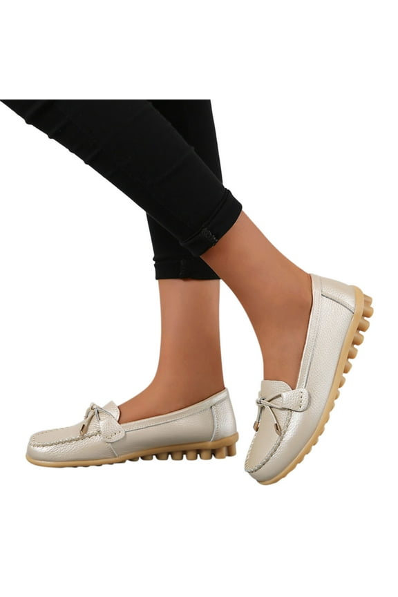 Slip On Shoes Women Summer Women Casual Wedge Heel Light Solid Slip On Shoes Memory Foam Fashion Shoes Gold 7