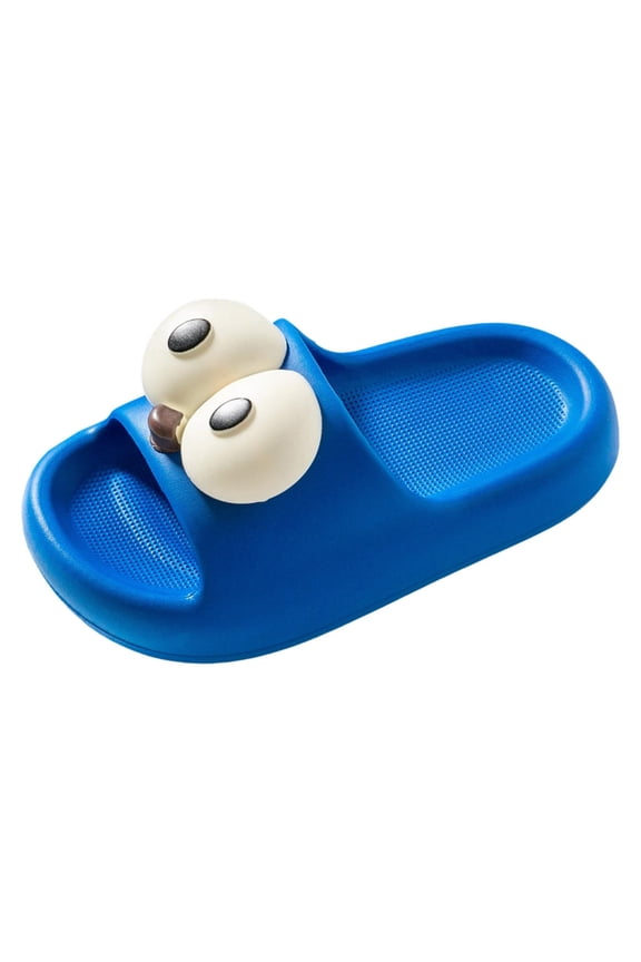 Slippers for Girls Slippers for Girls Boys Cute Soft Plush Indoor Home Non-Slip Rubber Sole Shoes (Blue,12)