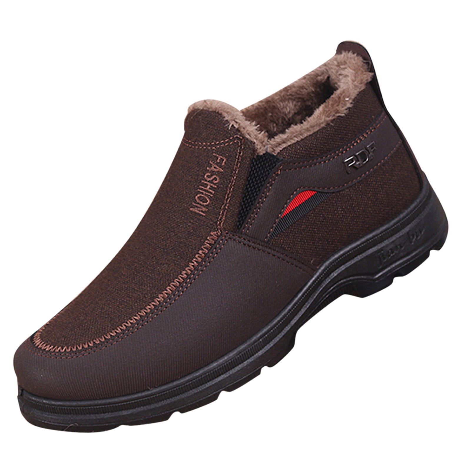 PEASKJP Snow Boots for Men Fashion Mens Winter Snow Boots Shoes Anti-Slip Casual Lightweight Hiking Boot (A,10.5)