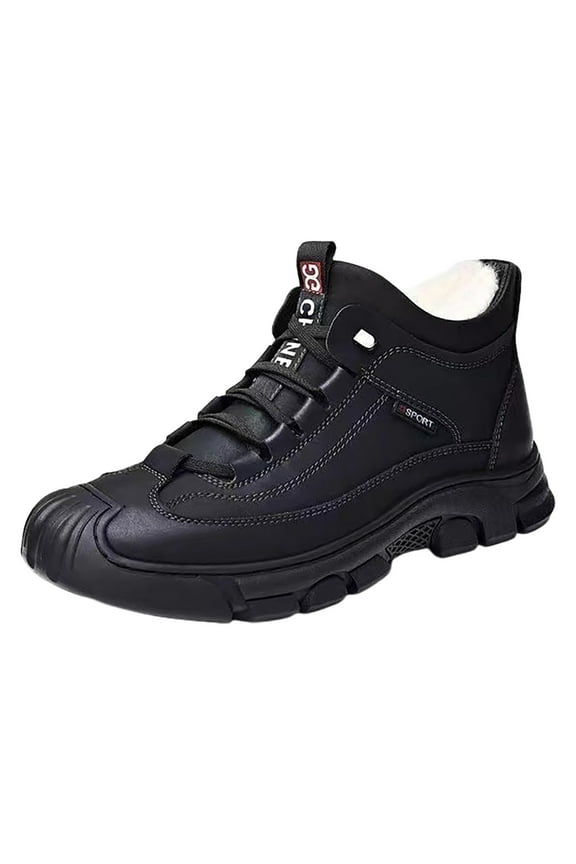 Snow Boots for Men Wide Width Mens Winter Snow Boots Shoes Anti-Slip Outdoor Sneakers (Black,11)