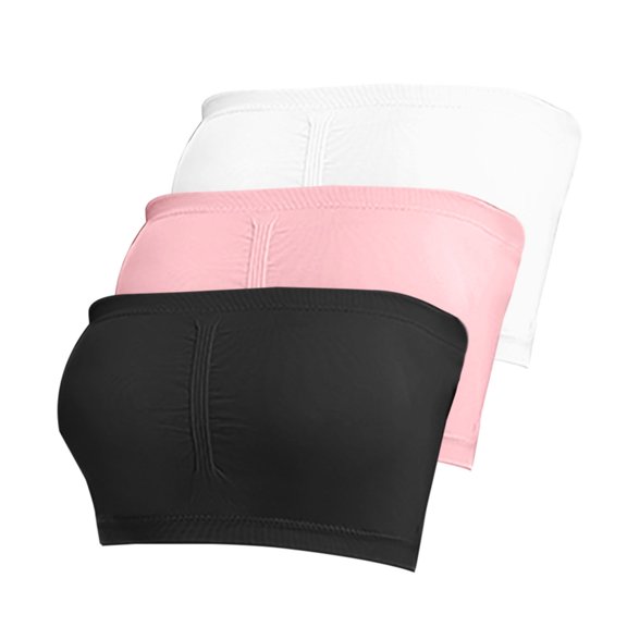PEASKJP Sports Bras Women Strapless Removable Non Slip Seamless Wireless Breathable Underwear Women Bra Plus Size PC White XXL