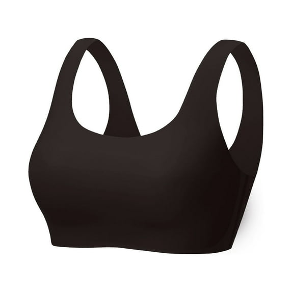 PEASKJP Sports Bras for Women Comfortable Seamless Bralette Lightly Lined BrasLift T-Shirt Bra Black L