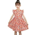 thumbnail image 1 of PEASKJP Spring Dresses for Girls 2023 Toddler Girls Sleeveless Chiffon A-Line Tulle Round Neckline Casual Dress Fit Flare Wedding Party Evening Formal Dresses Orange 9-10 Years, 1 of 5