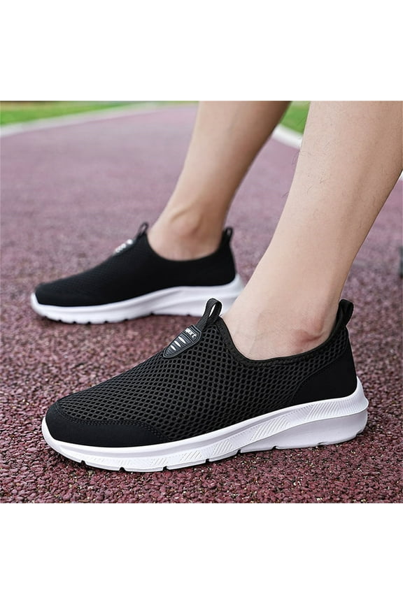 Steel Toe Shoes for Men 2023 Summer Men Athletic Breathable Flat Lightweight Non Slip Sneaker Athletic Walking Shoe White 11.5