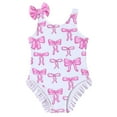 thumbnail image 1 of PEASKJP Swim Suits for Girls Swimsuit One Piece Adjustable Straps Swimwear Ruffled Tankini Bathing Suit,Size 7-8 Years, 1 of 8