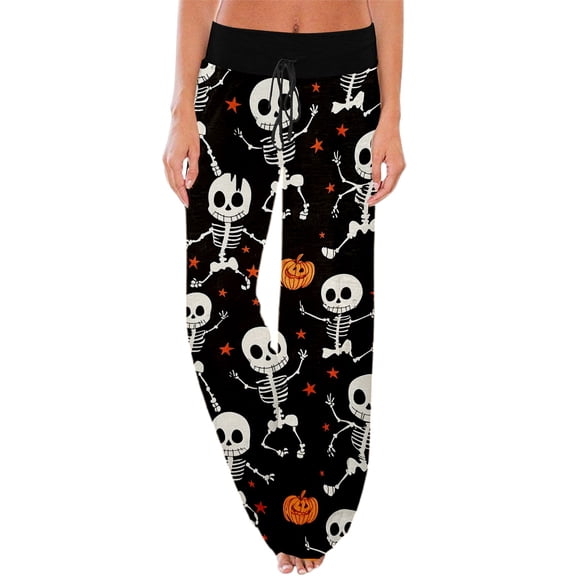 Razzly Women's Casual Pants High Waist Comfortable Wide Leg Printed Sleep Pants for and Everyday Relaxation(Blue,XL)