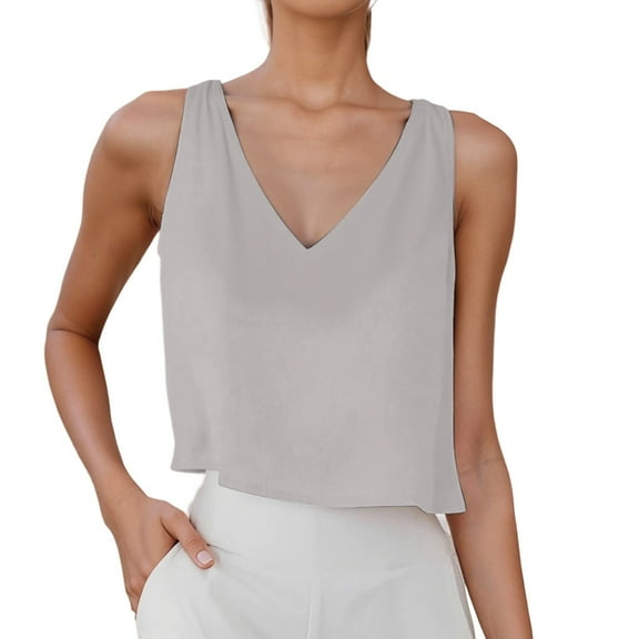 Razzly Shirt Apparel Bra Shirt Women Work 3xl Tops Crop Top Set L Ally Tops Women Fitted Cropped Shirt Satin Blouse Women Base Top Women's Linen Casual Sleeveless Tank Top Summer(Light Gray,3XL)