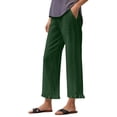 thumbnail image 1 of Razzly Women's Casual Pants Summer Comfortable Loose Fit Lightweight Breathable Trousers for Daily Wear Versatile Stretchy Design Ideal for Outdoor Activities(Green,2XL), 1 of 5