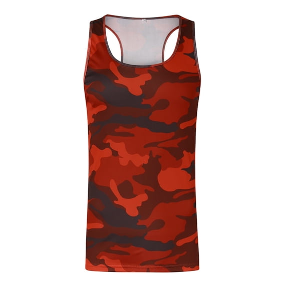 PEASKJP Tank Top Men Beach Men's Summer Raw Edge Tank Tops Solid Color Casual Sleeveless VNeck TShirt for Men (Red,M)