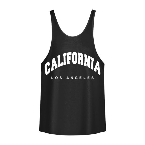 PEASKJP Tank Top Men Graphic Men's Tank Top T Shirt Sleeveless Round Neck Club Party Top (Black,L)