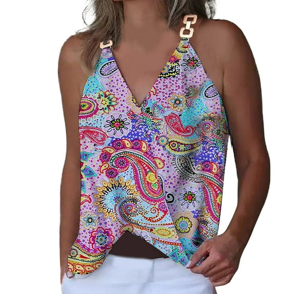 PEASKJP Tank Tops Women Workout Women's Summer Tank Blouse Casual V Neck Sleeveless Tunic Top Shirt (Pink,XXL)