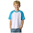 thumbnail image 1 of PEASKJP Toddler Boy Shirts Boys Tshirt Raglan Short Sleeve Shirt Color Block Cotton Blend Basic Tees Breathable Baseball T-Shirts Light Weight2T 3T 4T 5T 6T 7T 8-12Years,Blue 2-3 Years, 1 of 8