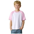 thumbnail image 1 of PEASKJP Toddler Boy Shirts Boys Tshirt Raglan Short Sleeve Shirt Color Block Cotton Blend Basic Tees Breathable Baseball T-Shirts Light Weight2T 3T 4T 5T 6T 7T 8-12Years,Pink 4-5 Years, 1 of 8