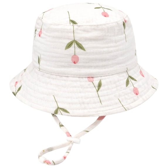 PEASKJP Toddler Bucket Hats Baby Toddler Girls Bucket Hat Newborn Sun Hats for Boys Classic Infant Summer UV Protection Hats Kids Beach Cap,Size 6-12 Months