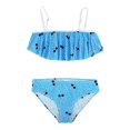 thumbnail image 1 of PEASKJP Toddler Girl Bathing Suit Kids Clothing Floral Halter Neck Bikini Sets Blue, Size 10, 1 of 5