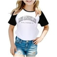 thumbnail image 1 of PEASKJP Toddler Girl Clothes Girl's Graphic Print T Shirts Short Sleeve Round Neck Tee Tops,8-9 Years Black, 1 of 3