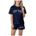 thumbnail image 1 of PEASKJP Toddler Girl Short Set Toddler Baby Girl Clothes 2 Piece Short Set Crop Tank Tops Sleeveless Shirt Matching Hawaiian Outfit Summer Navy,3-4 Years, 1 of 4