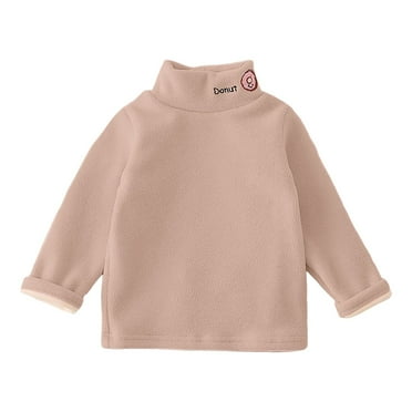 PEASKJP Toddler Girls Shirts Girls Long Sleeve Shirts - Crew Neck Super Soft Cotton T Shirts,Khaki 6-7 Years