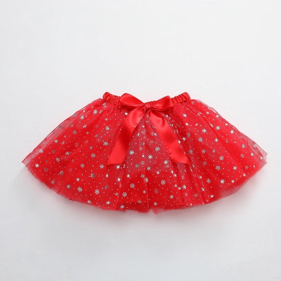 PEASKJP Toddler Tutu Skirt Girls Layered Tutu Skirt Dance Dress Ruffle Tiered Skirts (Red,5-8 Y)