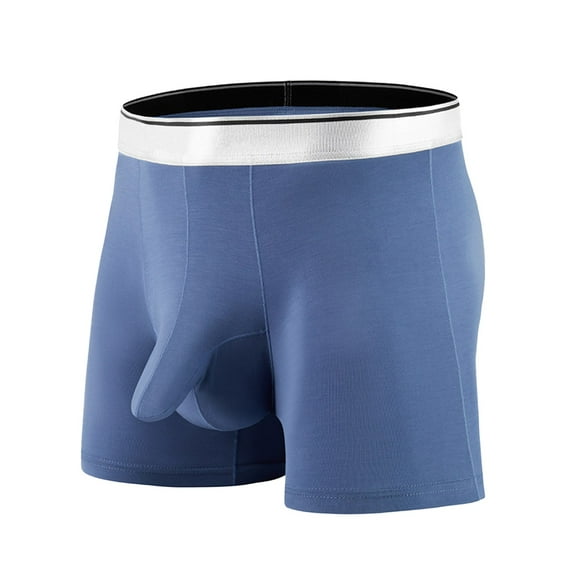 PEASKJP Trunk for Men Big and Tall Mens Quick Dry Performance Boxer Brief With Comfort Elastic Waistband (Blue,XL)