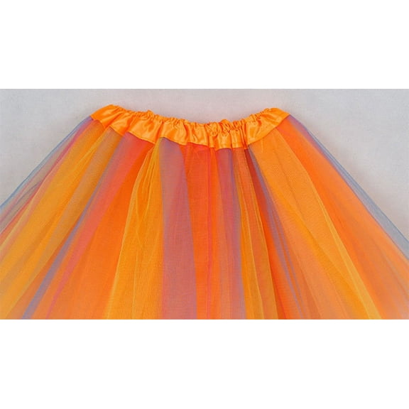 PEASKJP Tutu Dress for Girls Girls Sparkle Tutus Princess Ballet Dance Layered Tulle Tutu Skirts (Orange,One Size)