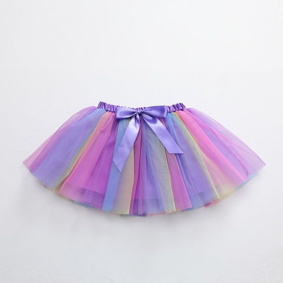 PEASKJP Tutu for Girls Girl's Tutu Skirt with Layered Ballet Tutu Skirts Mesh Fluffy Princess Dancing Skirt (Purple,2-4 Y)