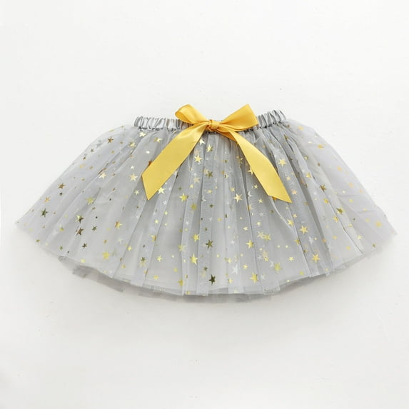PEASKJP Tutu for Toddler Girls Girls Layered Tutu Skirt Dance Dress Ruffle Tiered Skirts (Grey,2-4 Y)