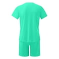 thumbnail image 1 of PEASKJP Two Piece Short Outfit Men's Pattern Printed T-Shirt and Shorts Set Sports Mesh Tracksuit Outfits (Green,4XL), 1 of 4