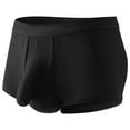 thumbnail image 1 of PEASKJP Underwear Men Big and Tall Men's Underwear Classic Soft Breathable Boxer Briefs with Dual Pouch Design (Black,XL), 1 of 2