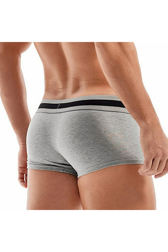 Underwear for Mens Big and Tall Super Soft Boxer Briefs with Built-in Pouch Support, Underwear for Men (Grey,L)