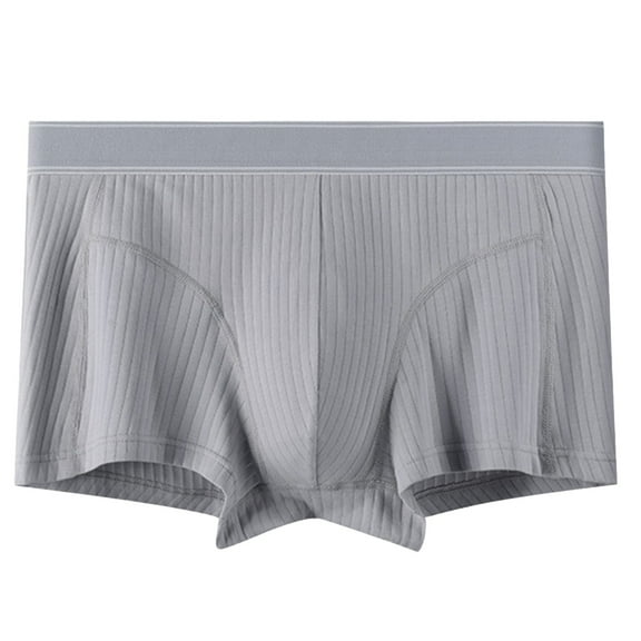 PEASKJP Underwear for Mens Mens Tagless Boxer With Exposed Waistband (Grey,3XL)