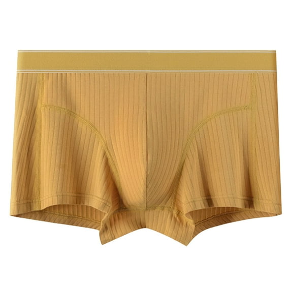 PEASKJP Underwear for Mens Total Support Pouch Men's Boxer Briefs, Anti-Chafing, Moisture-Wicking Underwear (Yellow,3XL)