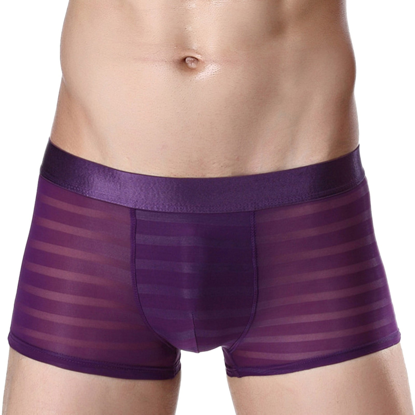 PEASKJP Underwears for Men Big and Tall Mens Breathable Underwear Cotton Boxer Briefs for Men Elastic Soft Trunks Purple XXL Walmart