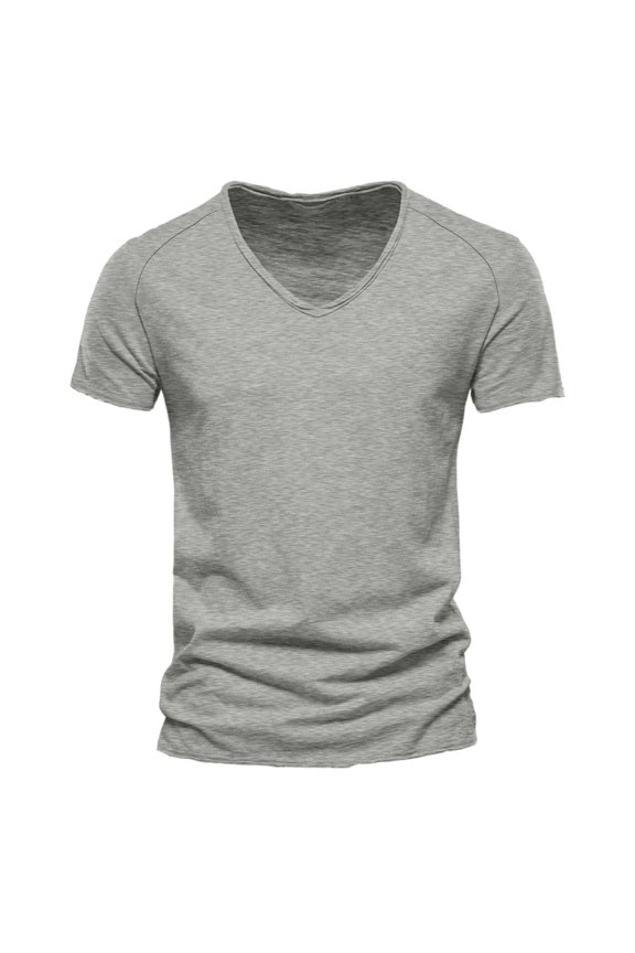 Men's V Neck T Shirts Casual Comfortable Stretchy Loose Fit Summer Tee for Daily Wear Tops Stylish Active Wear for Men(Grey,XL)
