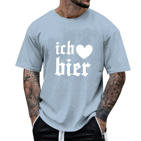 Razzly Men's Graphic T Shirt Funny Print Short Sleeve Casual Tee Comfortable Summer Top for Daily Wear Lightweight Breathable Blend(Light Blue,3XL)