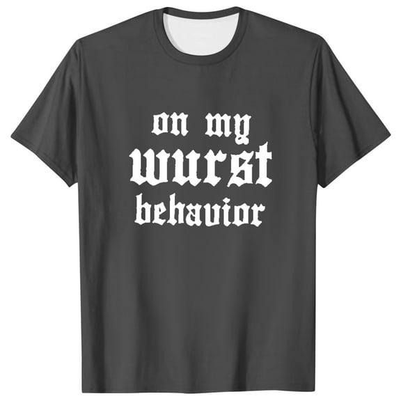 Razzly Men's T Shirts Funny Graphic Print Casual Short Sleeve Tee Lightweight Comfortable Summer Wear Stylish Daily Top(Dark Gray,M)