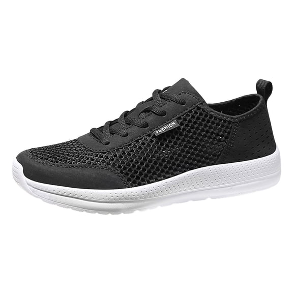 PEASKJP Walking Shoes Men Mesh Breathable Lightweight Non Slip Comfort Gym Shoes Walking Shoes White 43