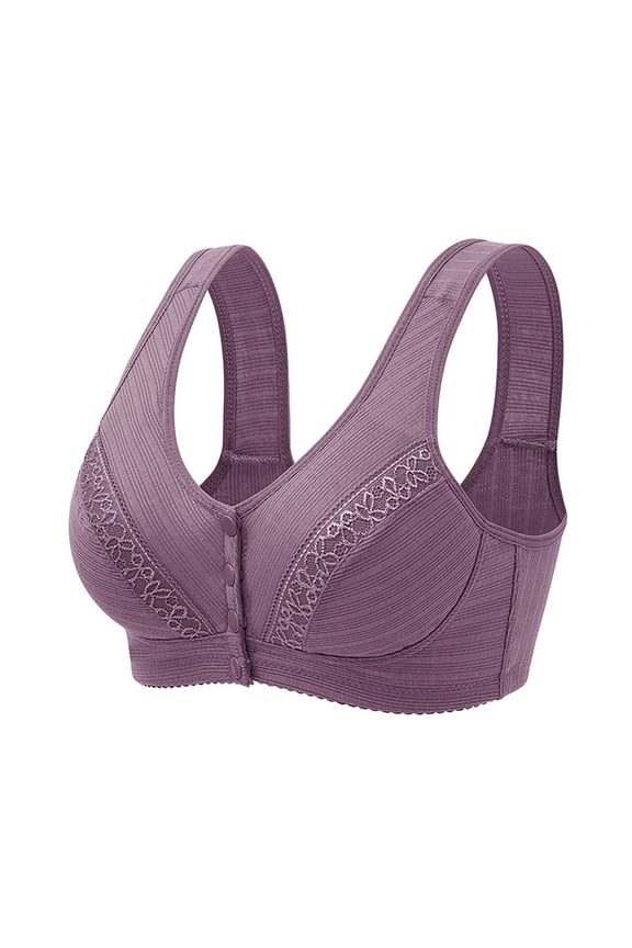 Warner Bras for Women Lingerie for Women Bra Front Open Cup Gathered Breathable Comfortable Skin Friendly Soft Underwear Bra Purple 40