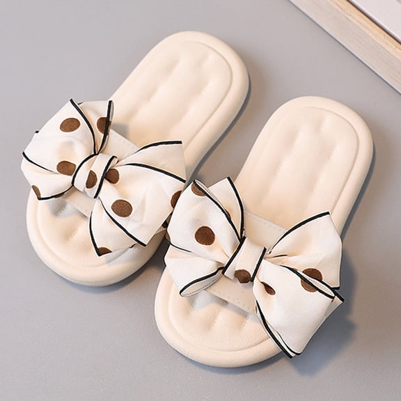 PEASKJP Wedge Sandals Summer Kids Girls Printed Soft Sole Comfy Quick-Dry Non Slip Sandals Girls Dress Shoes White 13