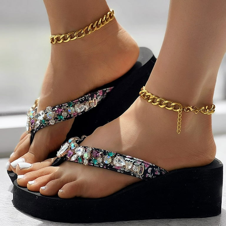 PEASKJP Wedges Shoes for Women Sandals Yoga Mat Thong Sandals Arch