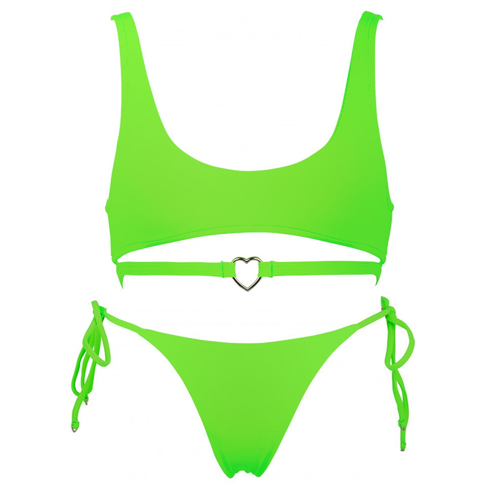 PEASKJP White Bikini High Cut Bathing Suits Two Piece Ruched Swimwear Sets Swimsuits for Teen